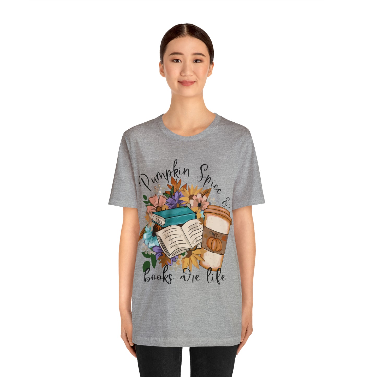Pumpkin Spice & Books are Life Unisex Jersey Short Sleeve Tee