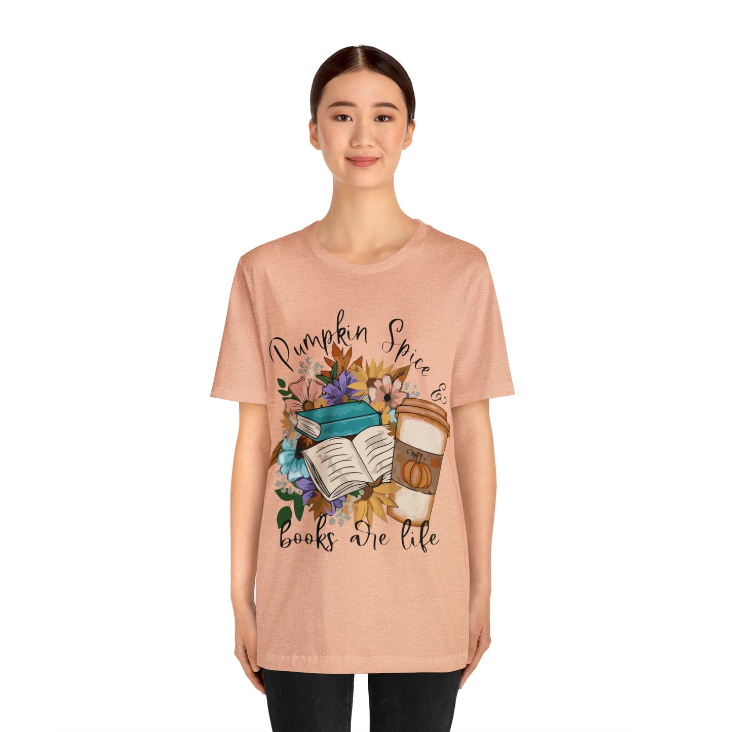 Pumpkin Spice & Books are Life Unisex Jersey Short Sleeve Tee