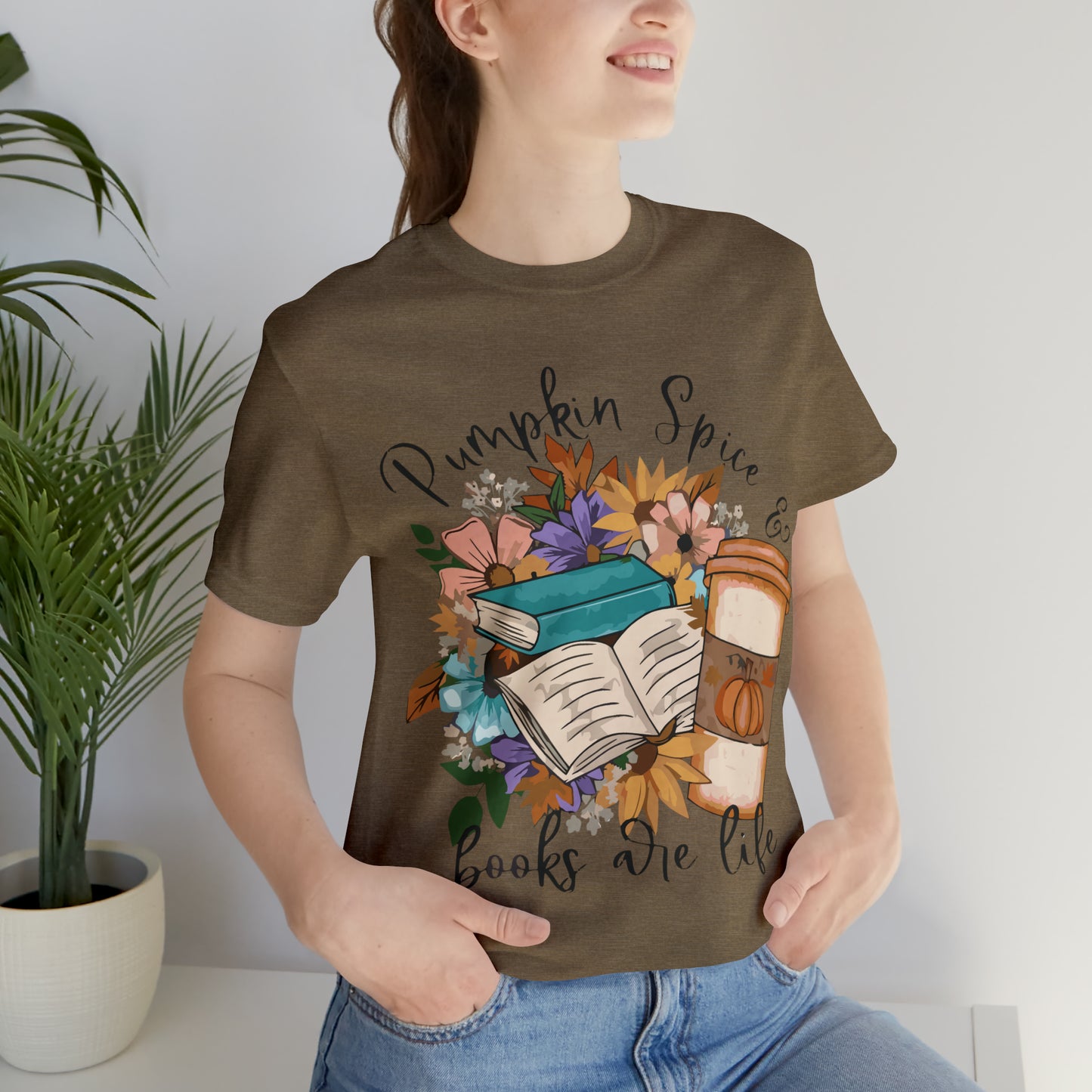 Pumpkin Spice & Books are Life Unisex Jersey Short Sleeve Tee