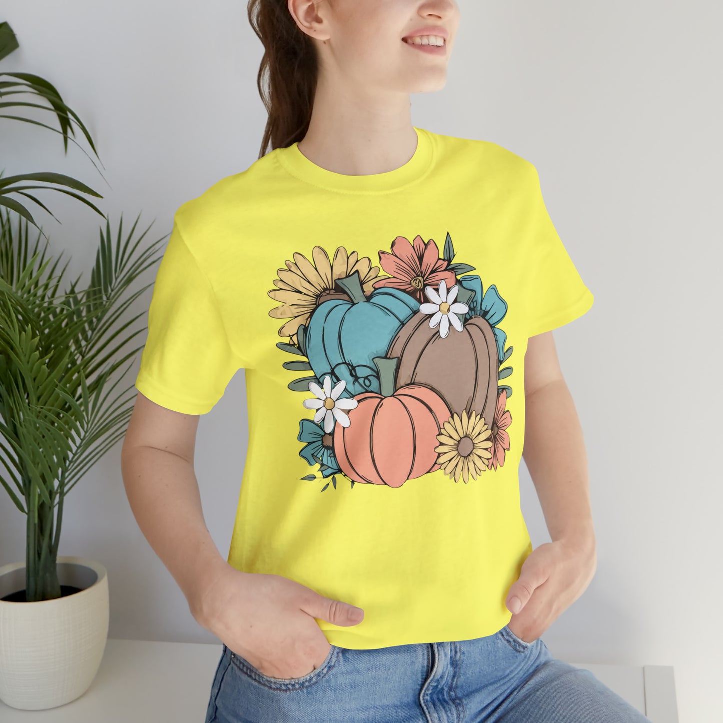 Fall Pumpkin Unisex Jersey Short Sleeve Tee