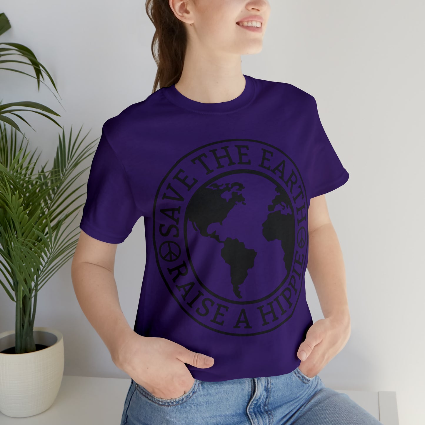 Save the Earth - Raise a Hippie Unisex Jersey Short Sleeve Tee