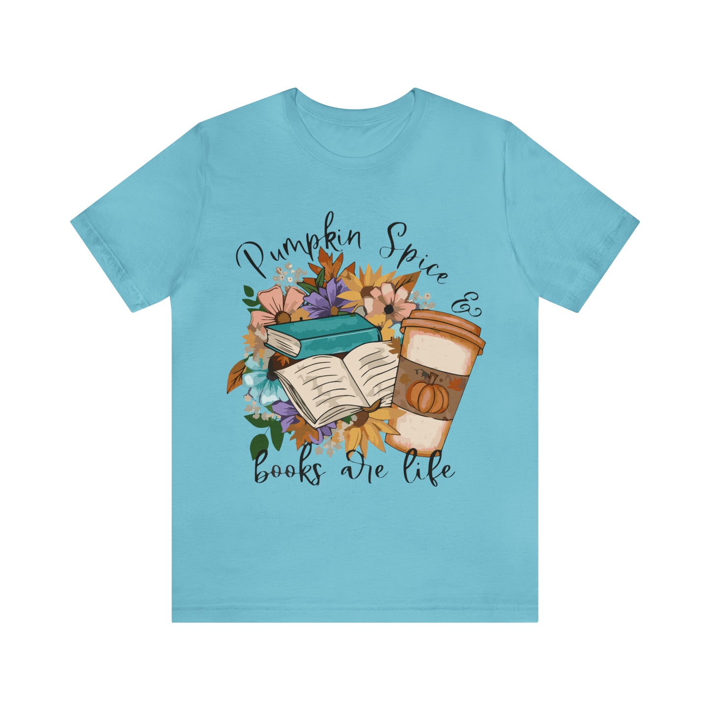 Pumpkin Spice & Books are Life Unisex Jersey Short Sleeve Tee