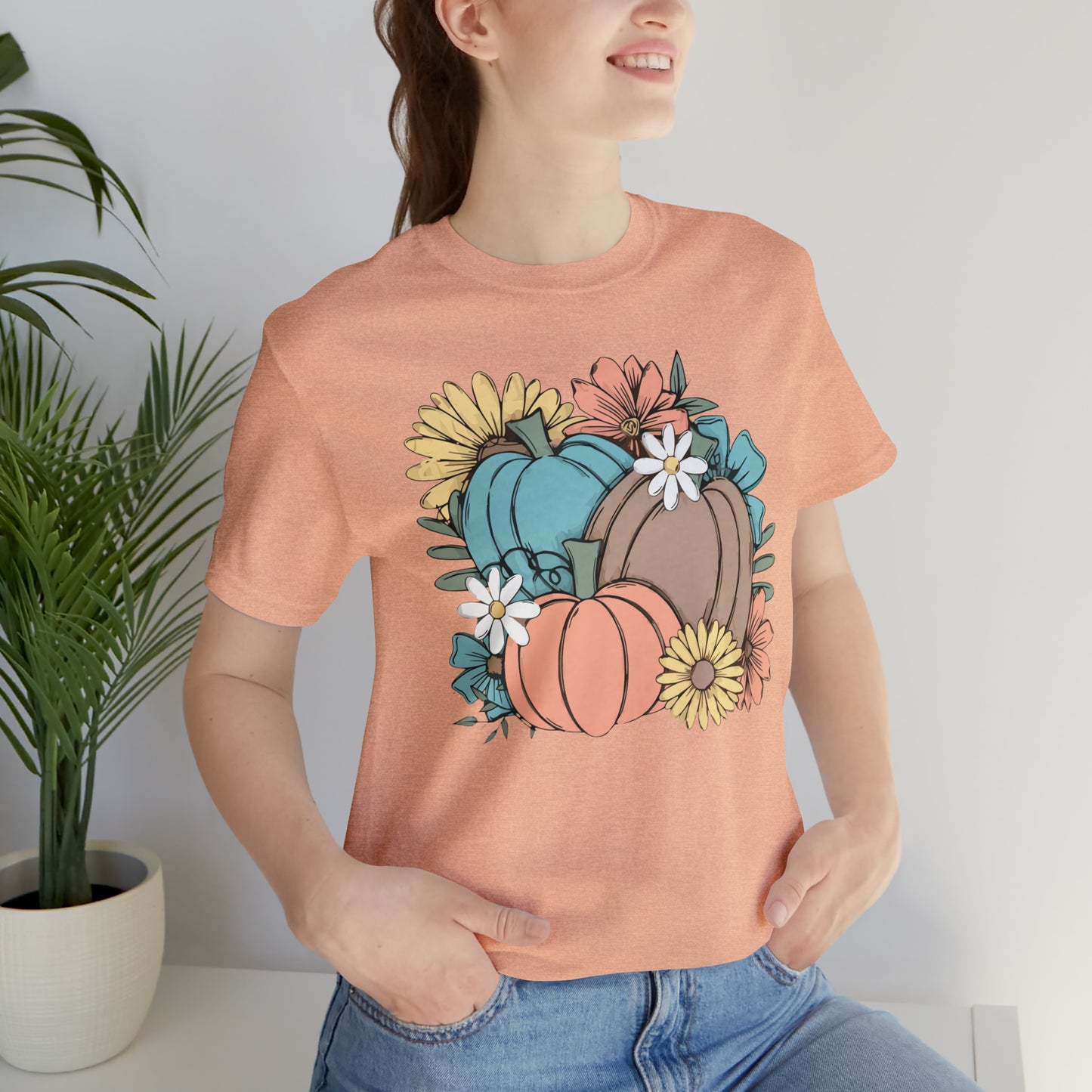 Fall Pumpkin Unisex Jersey Short Sleeve Tee
