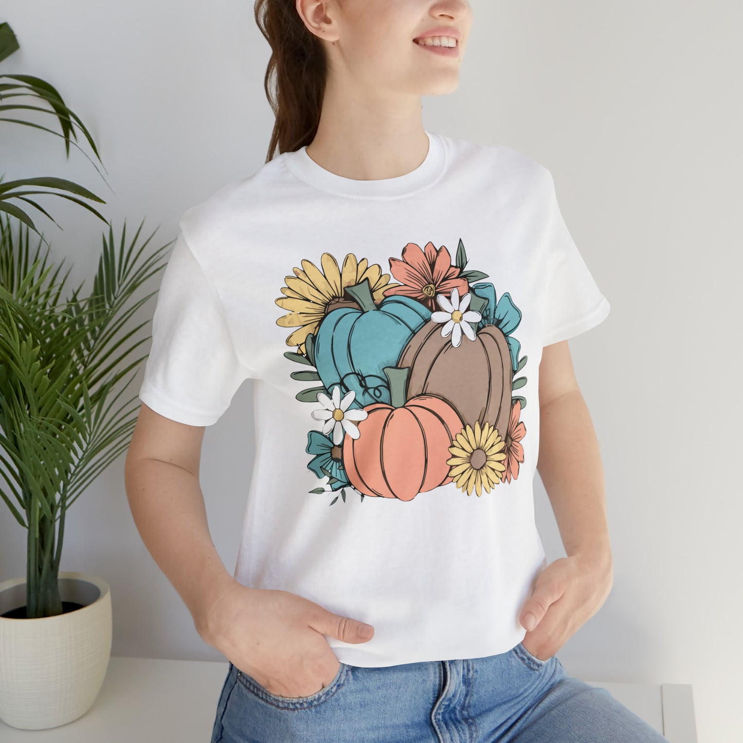 Fall Pumpkin Unisex Jersey Short Sleeve Tee