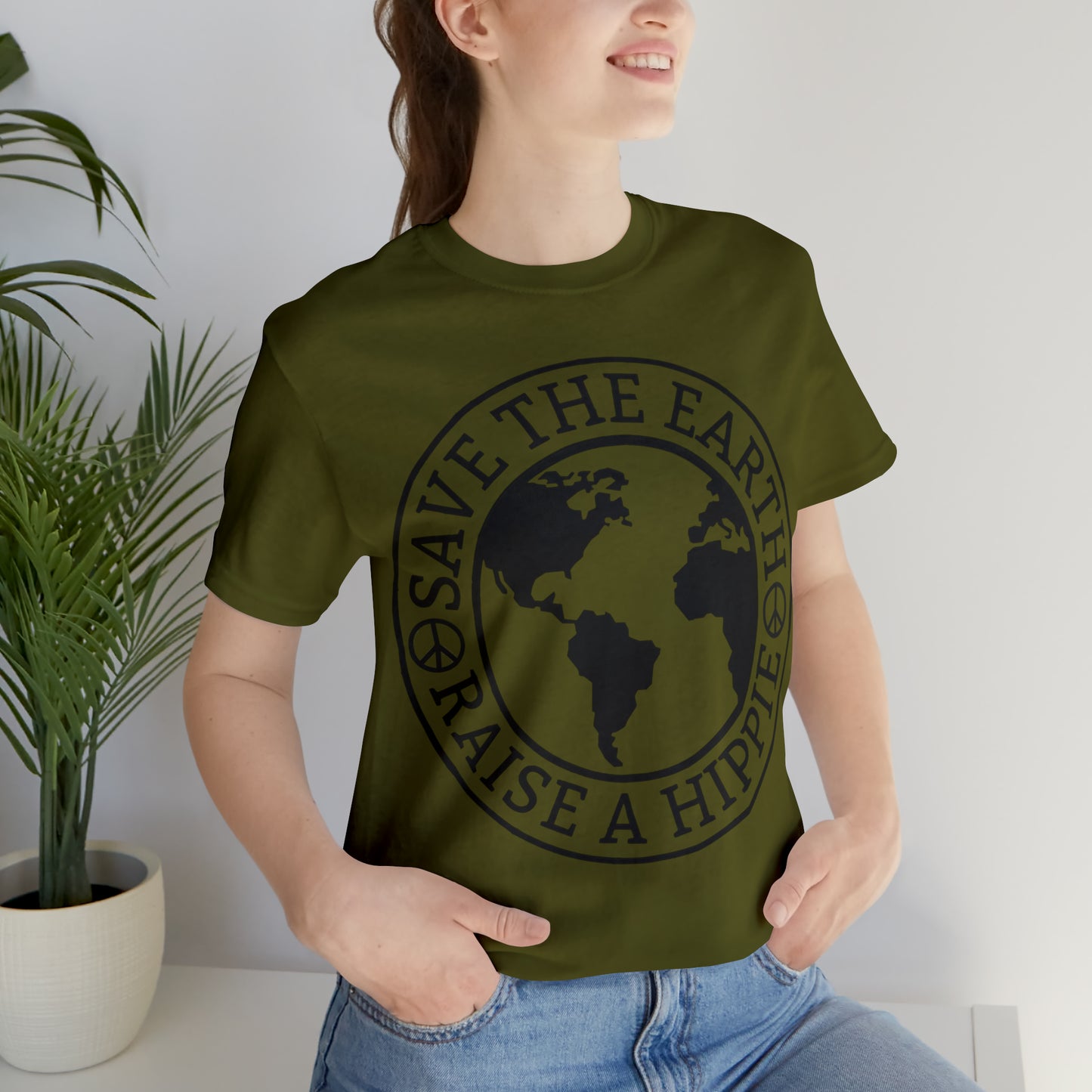 Save the Earth - Raise a Hippie Unisex Jersey Short Sleeve Tee