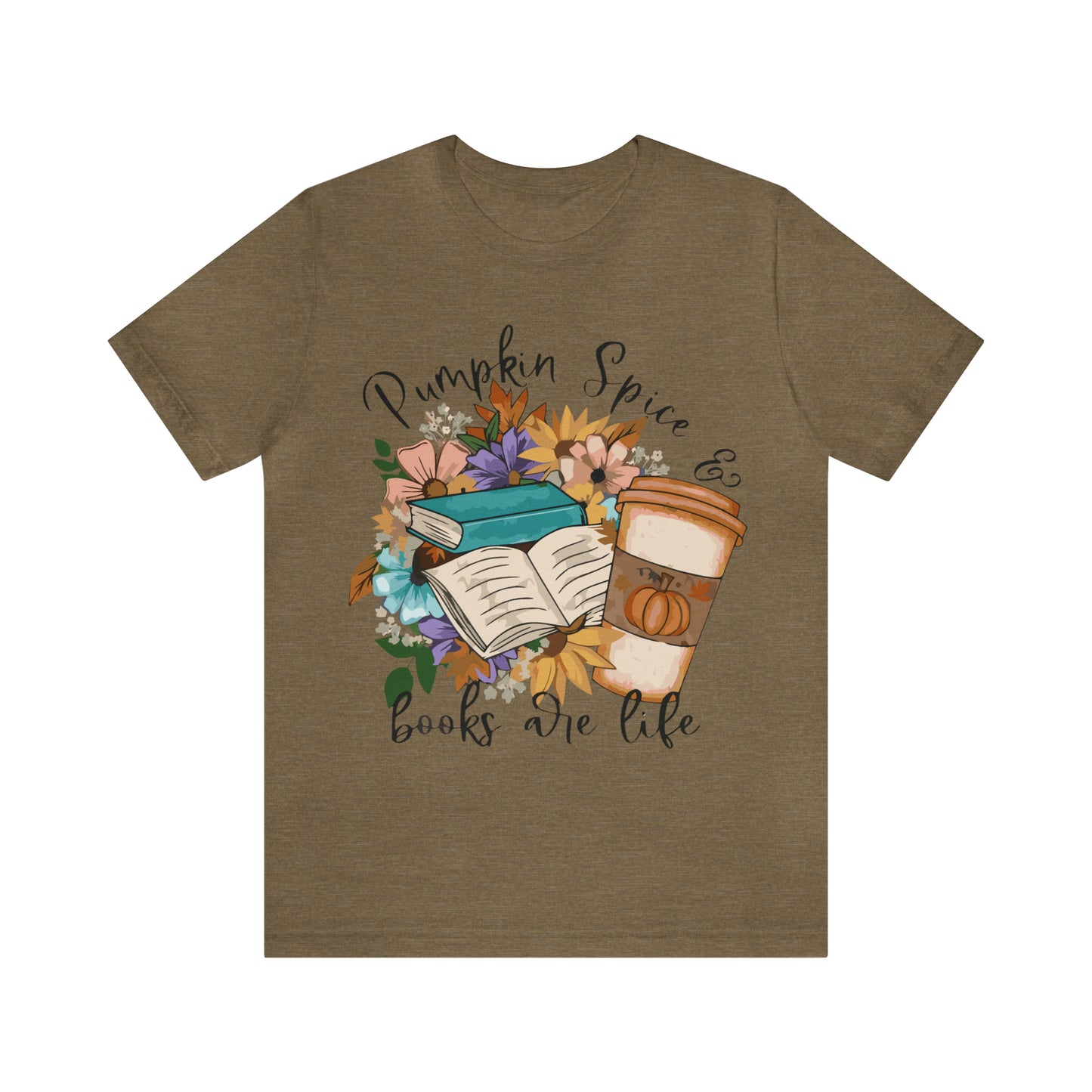 Pumpkin Spice & Books are Life Unisex Jersey Short Sleeve Tee