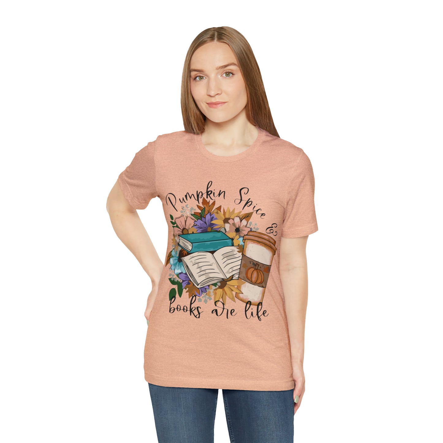 Pumpkin Spice & Books are Life Unisex Jersey Short Sleeve Tee