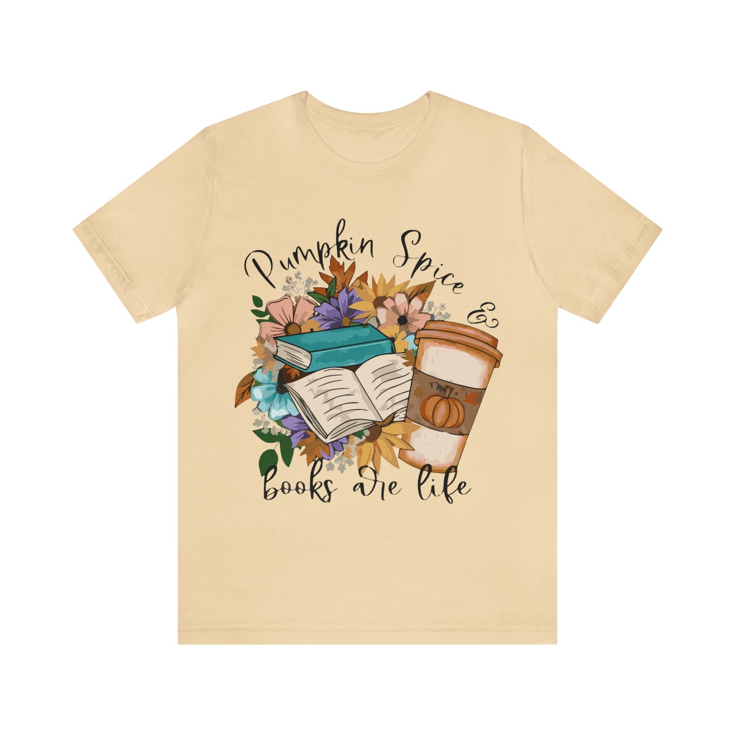Pumpkin Spice & Books are Life Unisex Jersey Short Sleeve Tee