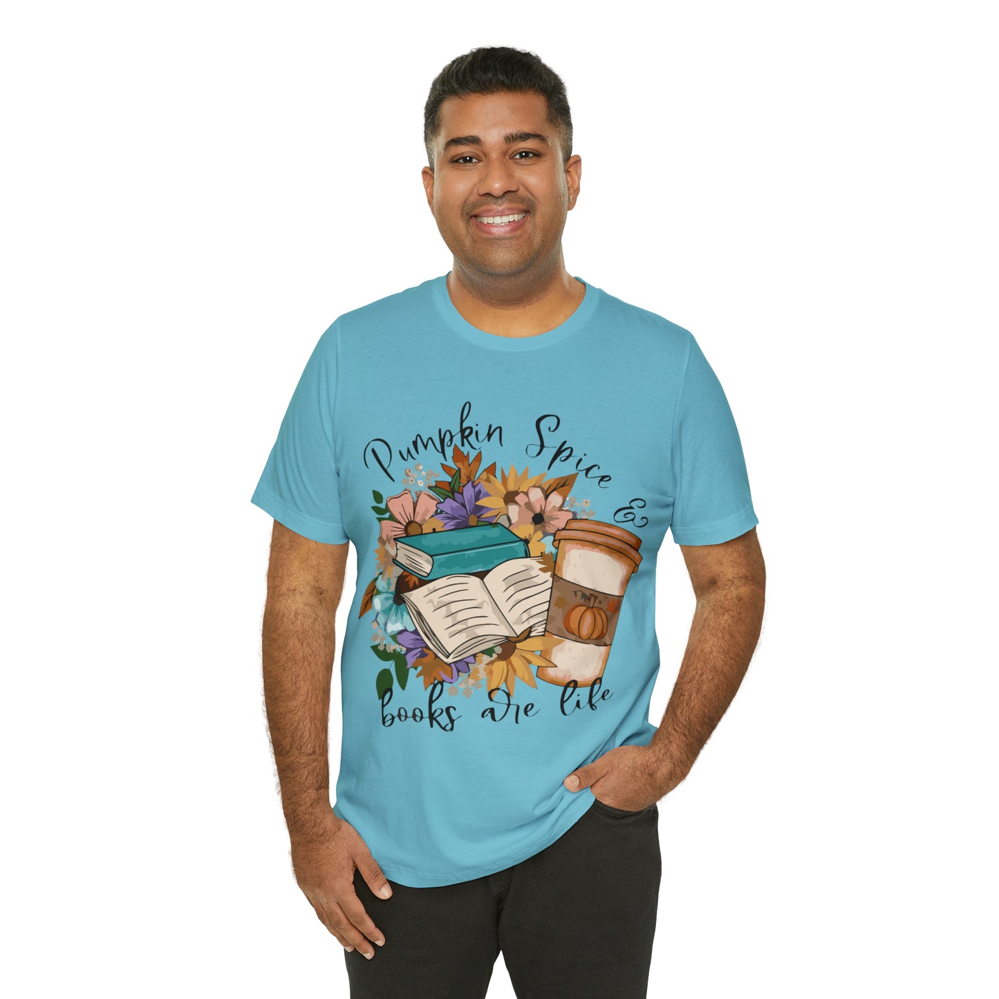 Pumpkin Spice & Books are Life Unisex Jersey Short Sleeve Tee