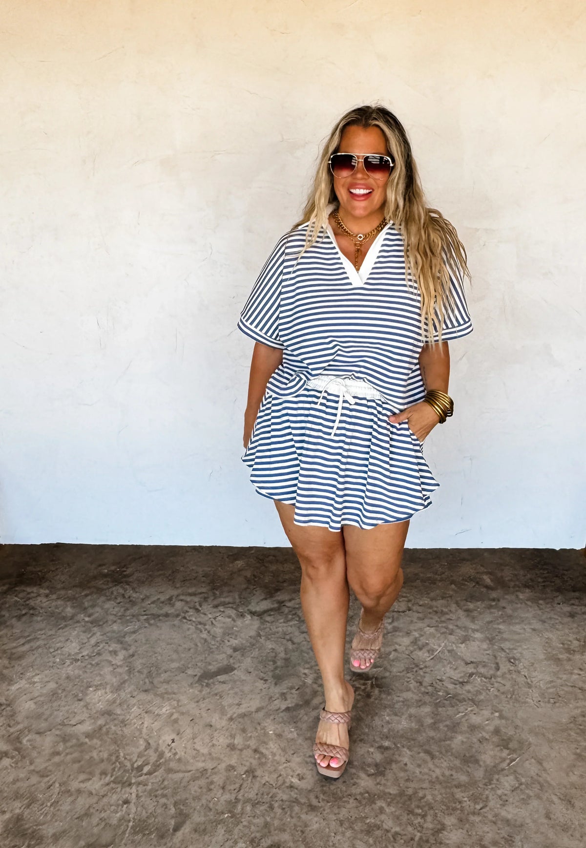 Harbor Stripe Skort Set in Two Colors