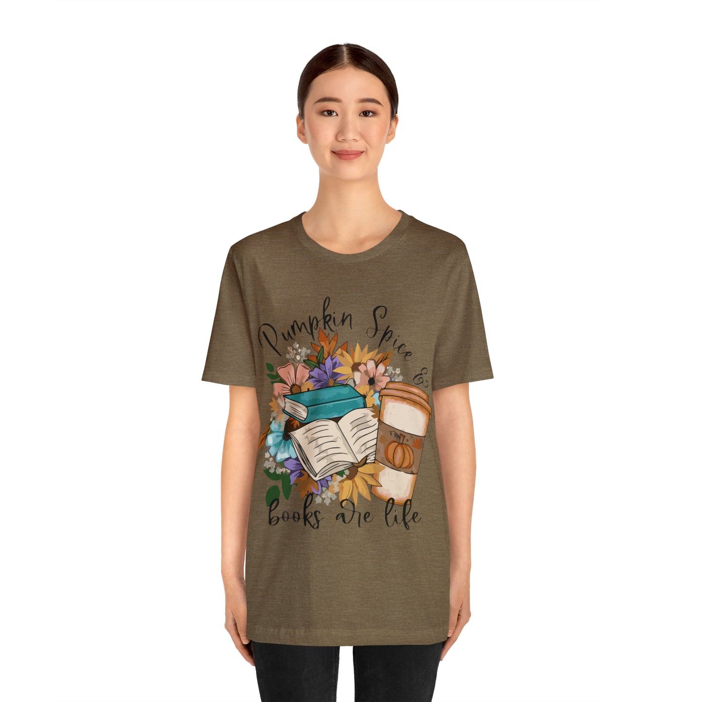 Pumpkin Spice & Books are Life Unisex Jersey Short Sleeve Tee