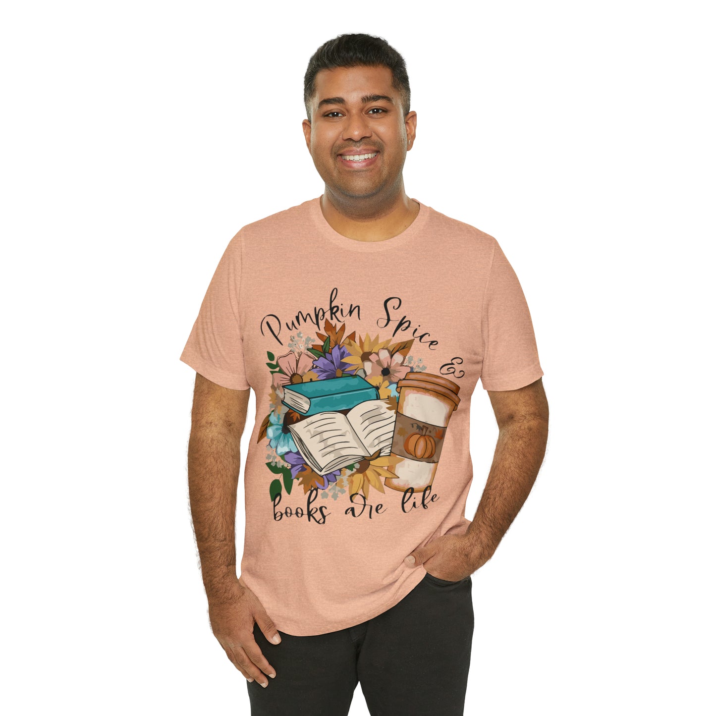 Pumpkin Spice & Books are Life Unisex Jersey Short Sleeve Tee