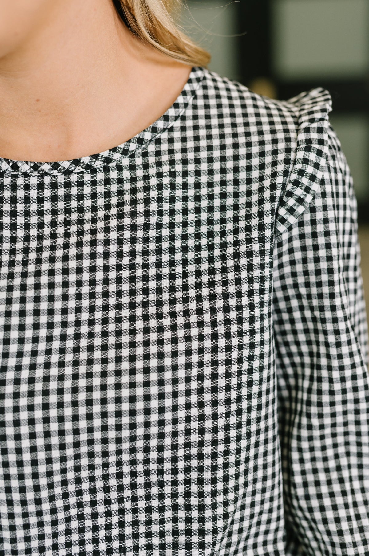 Different Kind of Gal Gingham Long Sleeve Blouse