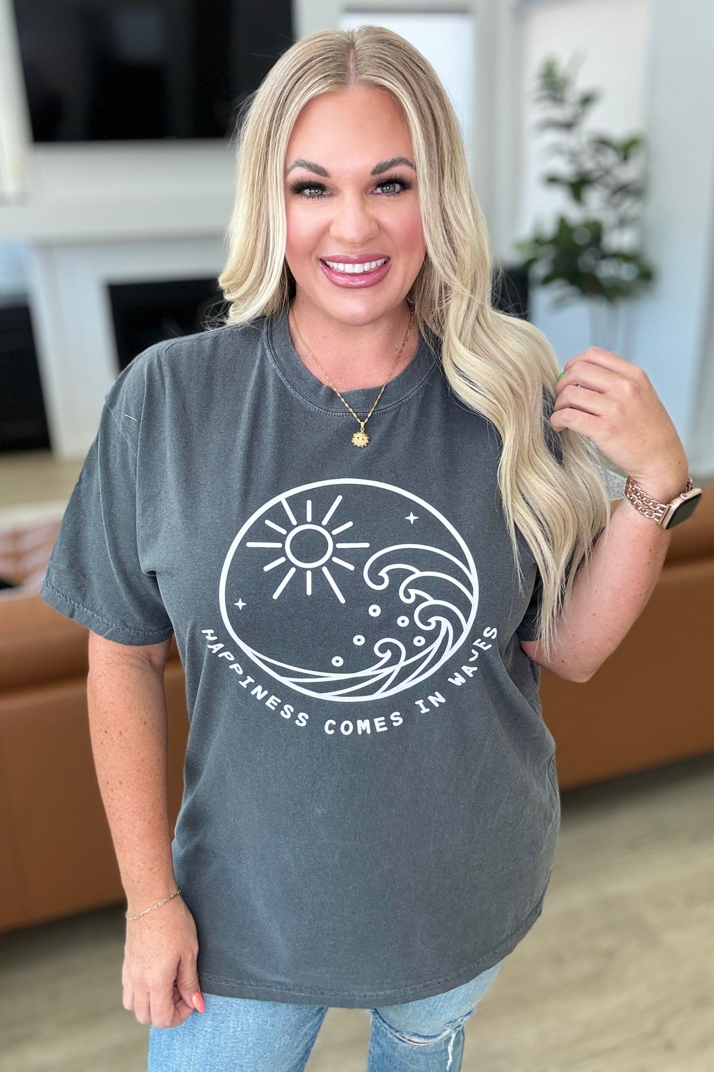 Happiness Comes in Waves Tee