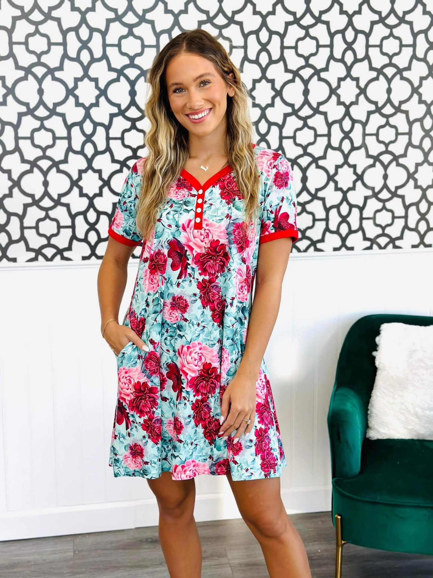 The Comfiest Sleep Dress in Winter Prints