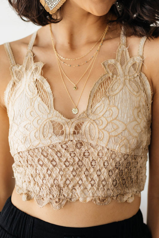 Live In Lace Bralette in Taupe